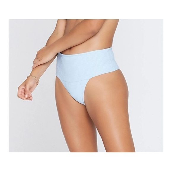 L*Space Eco Chic Repreve® Desi Bikini Bottom in Sky Blue NWT - Picture 3 of 8